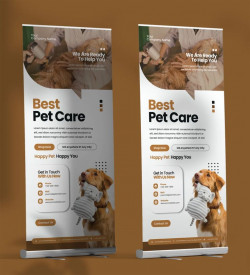 Pet Care Roll Up Banner Template