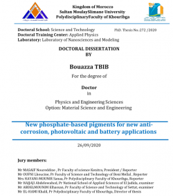 thèse:New phosphate-based pigments for new anti- corrosion, photovoltaic