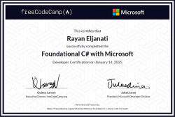 Certificat de Programmation C# Fondamentaux avec Microsoft