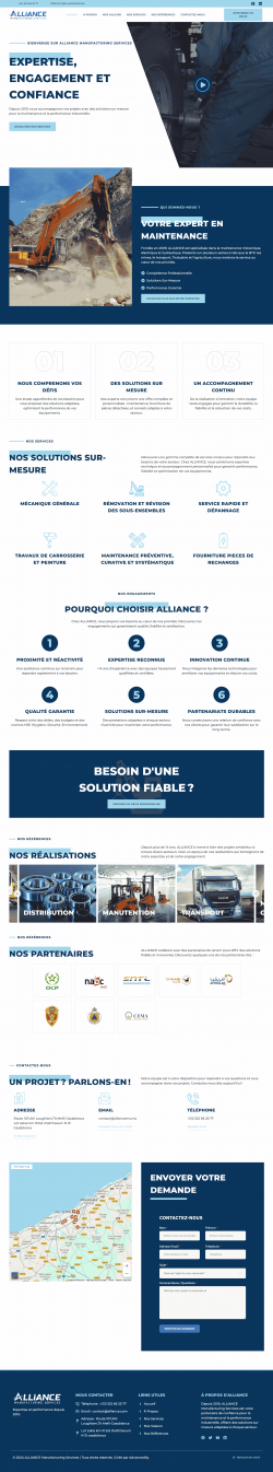 Alliance Manufacturing Services — Site vitrine WordPress haute-performance